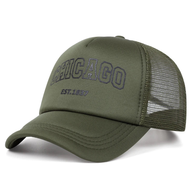 2025 New Korean Chicago Embroidery Baseball Cap