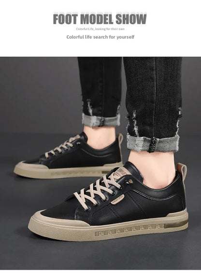 Men's Sporty Casual Leather Panel Shoes