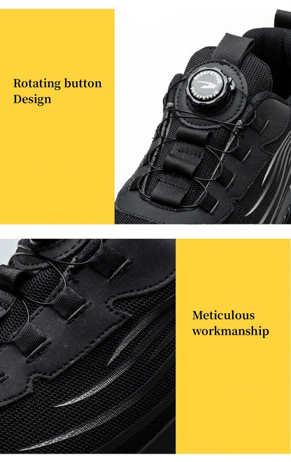 Rotary Buckle Work Sneakers Steel Toe Shoes
