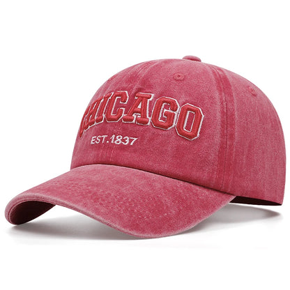 2025 New Korean Chicago Embroidery Baseball Cap