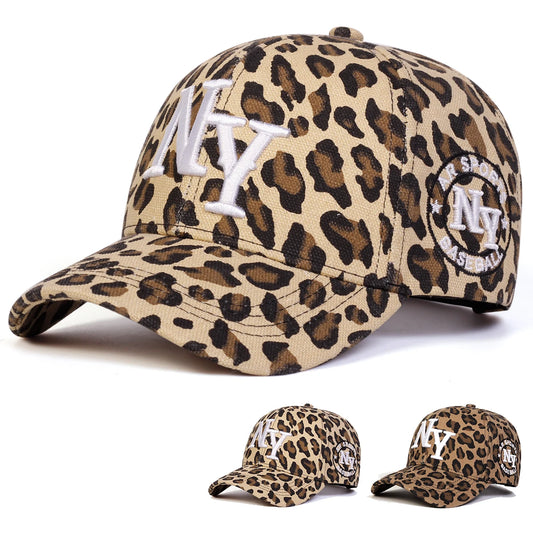 Unisex Letter Embroidery Leopard Print Baseball Caps