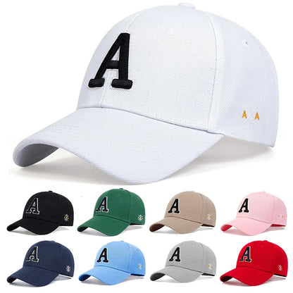 Unisex A Letter Side AR Embroidery Baseball Caps