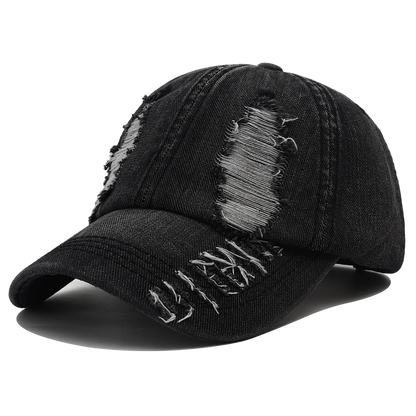 2025 New Solid Color Ripped Baseball Cap