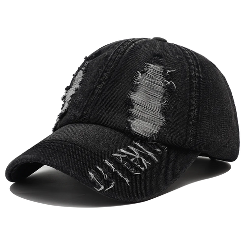 2025 New Solid Color Ripped Baseball Cap