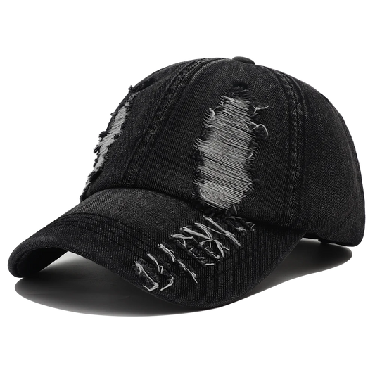 2025 New Solid Color Ripped Baseball Cap