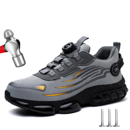 Rotary Buckle Work Sneakers Steel Toe Shoes