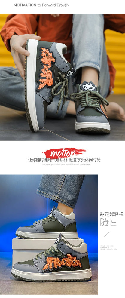 Men's Casual Sneakers Fashion High Top Shoes