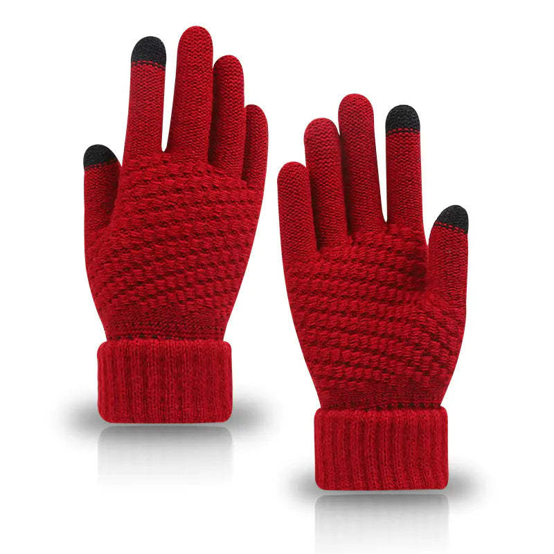Warm Knitted Plus Velvet Winter Gloves for Couples