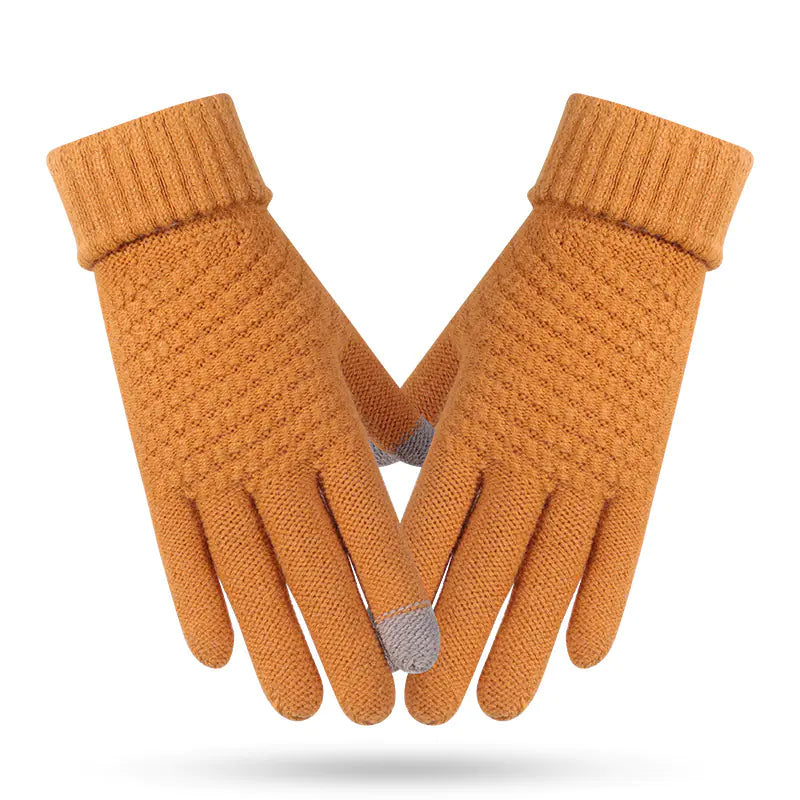 Warm Knitted Plus Velvet Winter Gloves for Couples