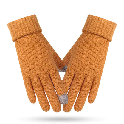 Warm Knitted Plus Velvet Winter Gloves for Couples