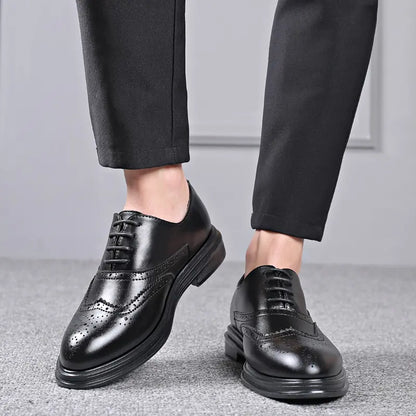 Men's Business Leather Brogue Shoes for Autumn & Winter