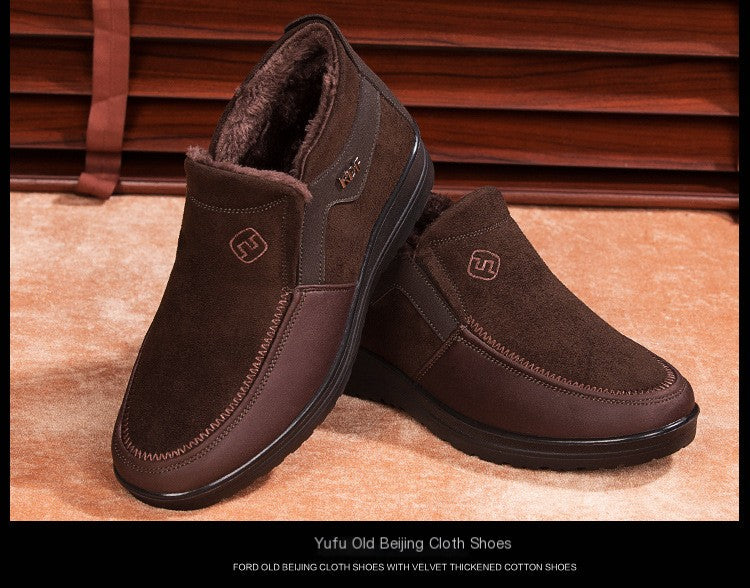 Warm High-Top Cotton Shoes for Men - Winter Style