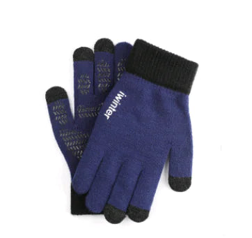 Men's Touchscreen Winter Gloves, Warm Knitted Outdoor Gloves