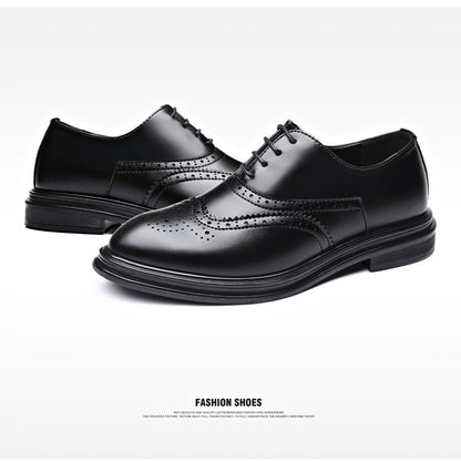 Men's Business Leather Brogue Shoes for Autumn & Winter