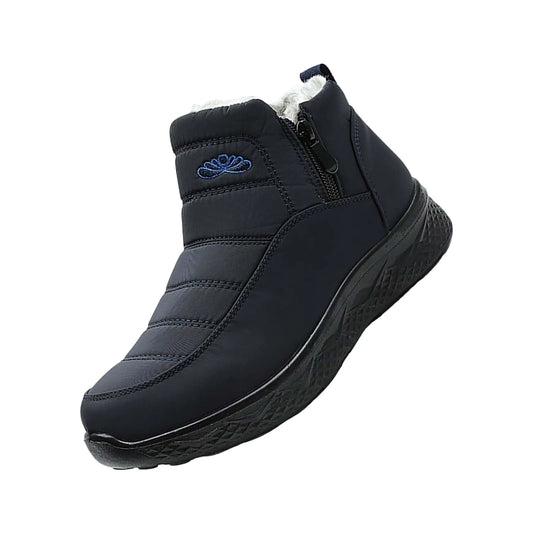 Womens Winter Snow Boots Women Ankle Booties Warm Plush Lined Waterproof Insulated Slip On Outdoor Shoes (Blue 9.5)