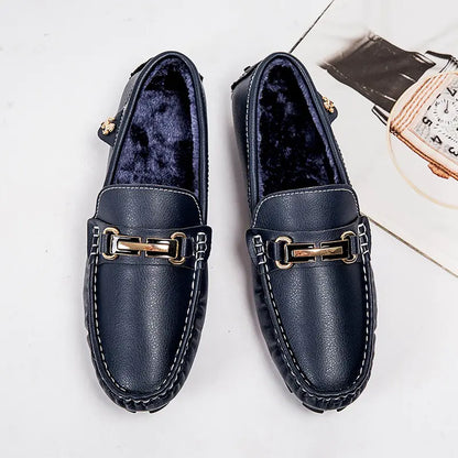 Lightweight Casual Leather Shoes for Men - Winter Warmth