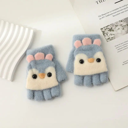 Children's Winter Gloves for Ages 4-10 with Flip Design