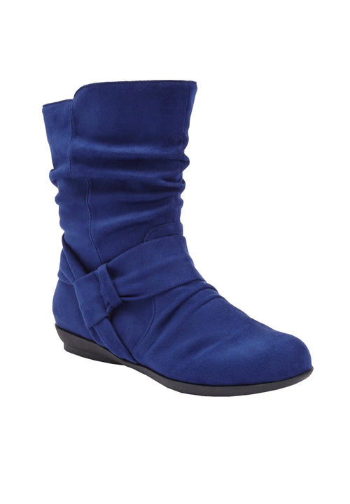 Comfortview Ezra Slouch Boot Mid Calf Womens Winter Shoes (Wide Widths Available) - 11 M Blue