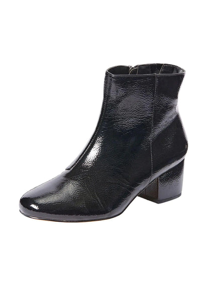 Comfortview Sidney Bootie Short Ankle Boot Low Heel Womens Winter Shoes (Wide Widths Available) - 8 WW Black Patent