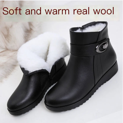 Winter Wool Non-Slip Flat Cotton Shoes for Women