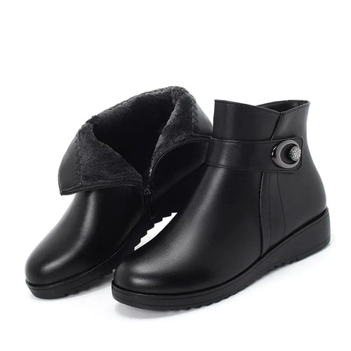 Winter Wool Non-Slip Flat Cotton Shoes for Women