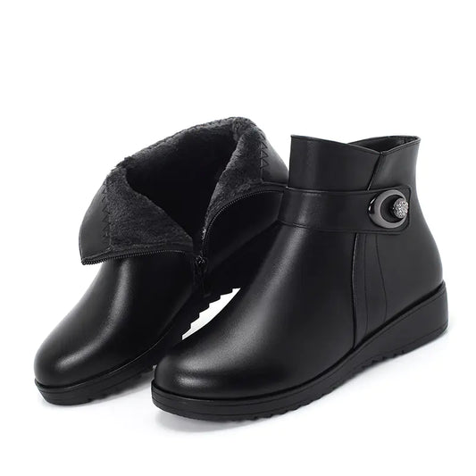 Winter Wool Non-Slip Flat Cotton Shoes for Women
