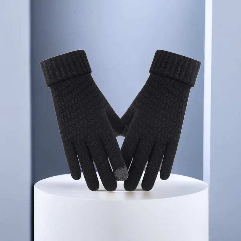 Warm Knitted Plus Velvet Winter Gloves for Couples