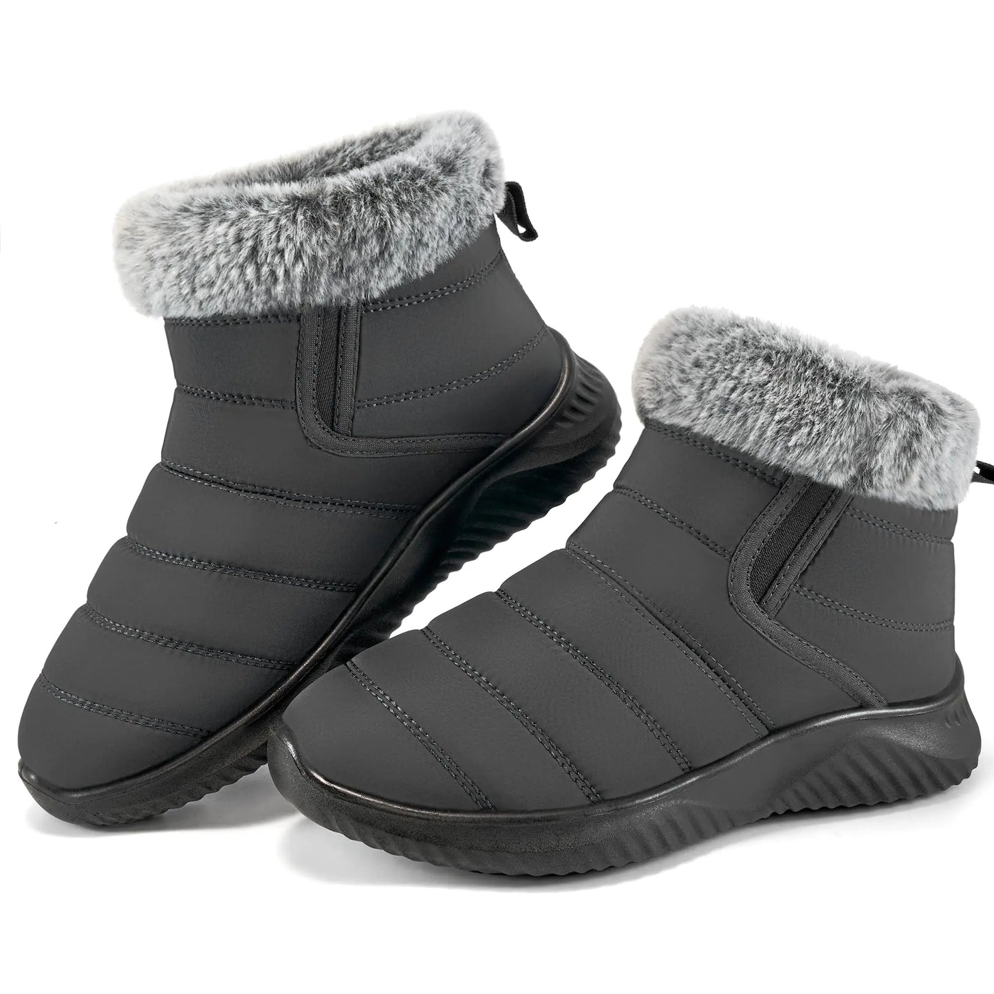 Alicegana Snow Boots for Women Winter: Warm Fur Lined Ankle booties Waterproof Slip On shoes Insulated Non Slip Boots Outdoor