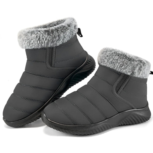 Alicegana Snow Boots for Women Winter: Warm Fur Lined Ankle booties Waterproof Slip On shoes Insulated Non Slip Boots Outdoor