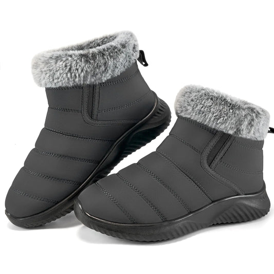 Alicegana Snow Boots for Women Winter: Warm Fur Lined Ankle booties Waterproof Slip On shoes Insulated Non Slip Boots Outdoor