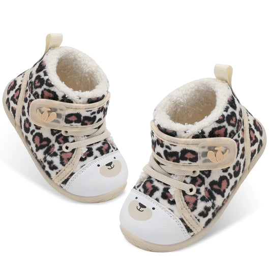 FEETCITY Baby Slippers Boys Girls Baby Warm Winter Shoes Fleece Booties Infant Slippers Socks Shoes Toddler Winter Boots 6-12 months